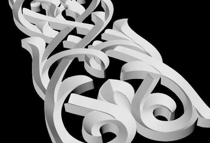 Central decor ornament for furniture 3D model_4