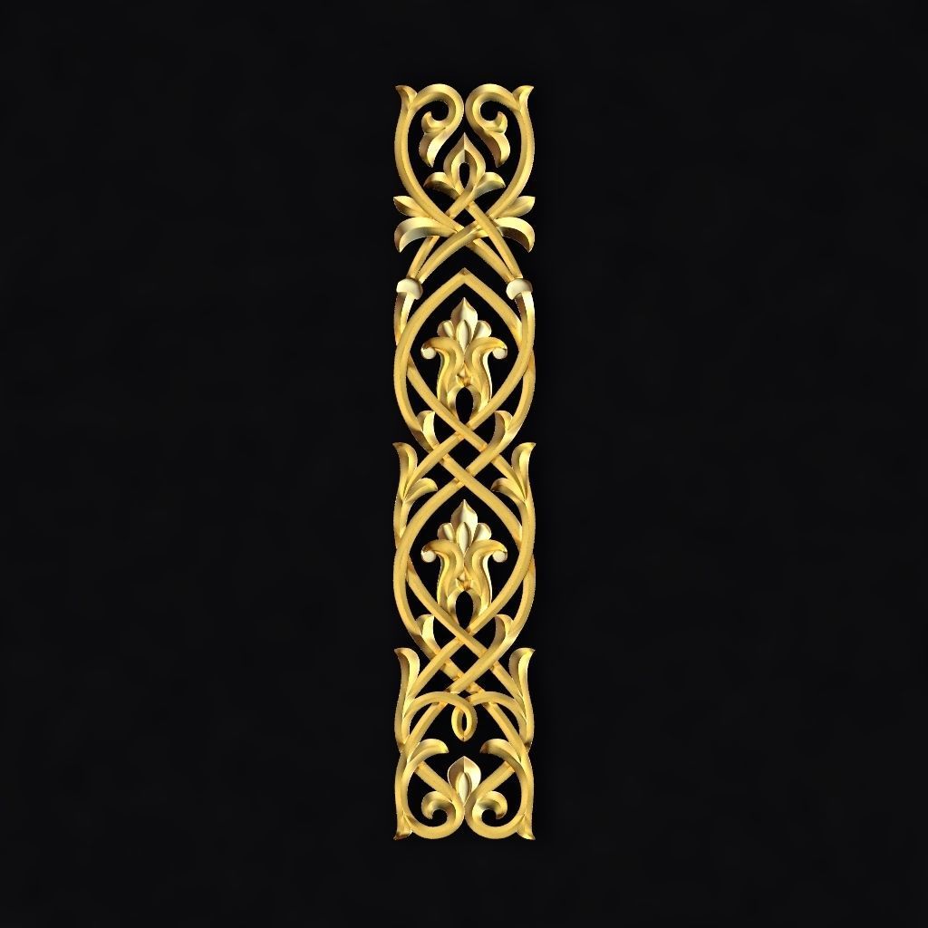 Central decor ornament for furniture 3D model_1