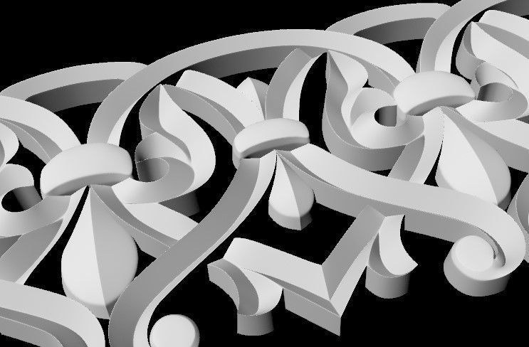 Central decor ornament for furniture 3D model_3