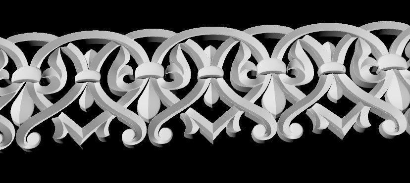 Central decor ornament for furniture 3D model_2