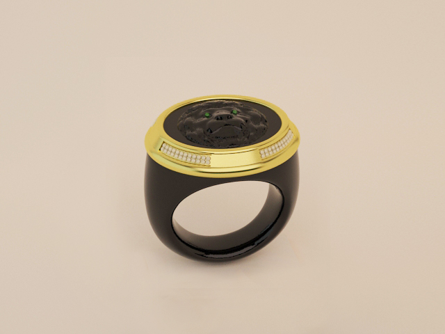 Dimonds Lion Ring 3D print model_6