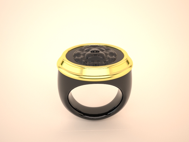 Dimonds Lion Ring 3D print model_7