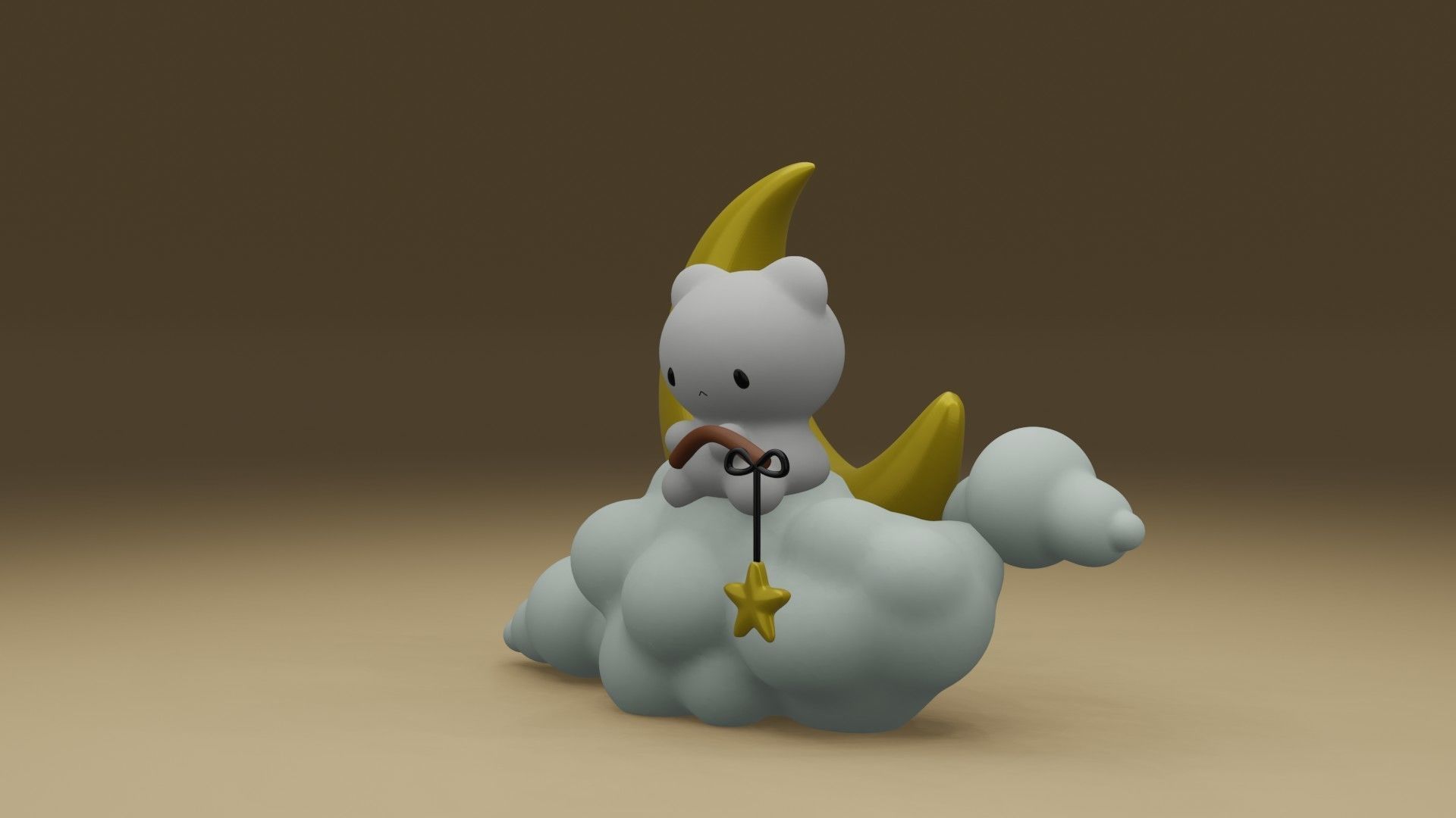 cat and clouds 3D print model_13