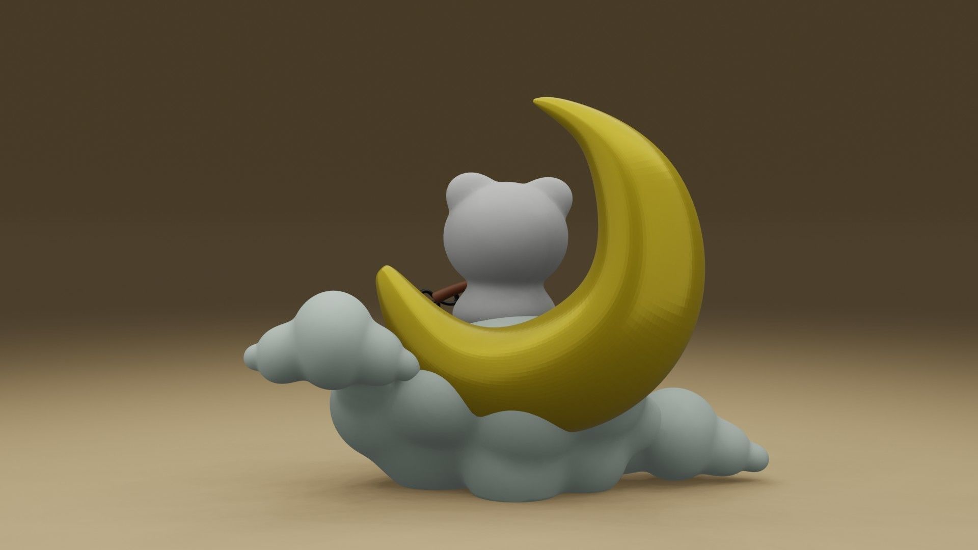 cat and clouds 3D print model_10