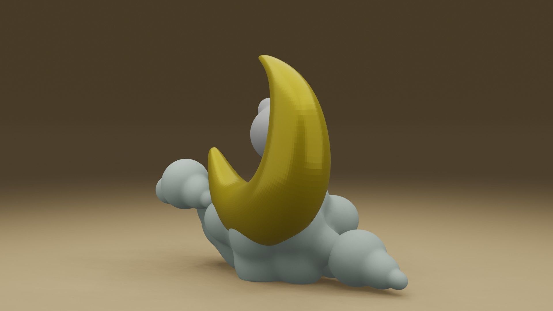 cat and clouds 3D print model_9