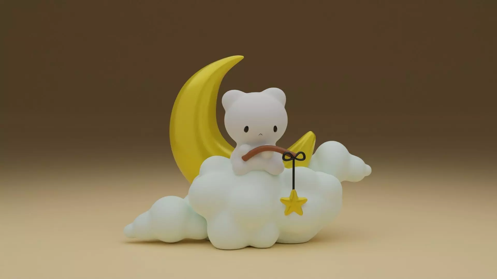 cat and clouds 3D print model_0