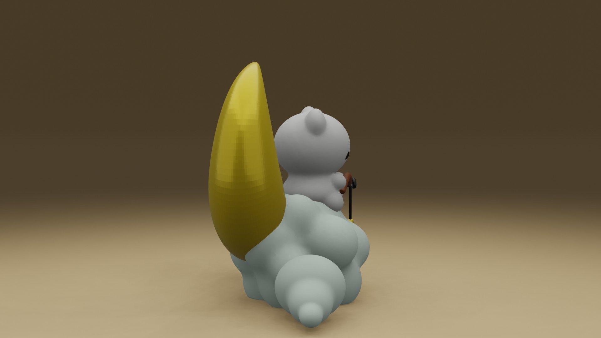 cat and clouds 3D print model_8