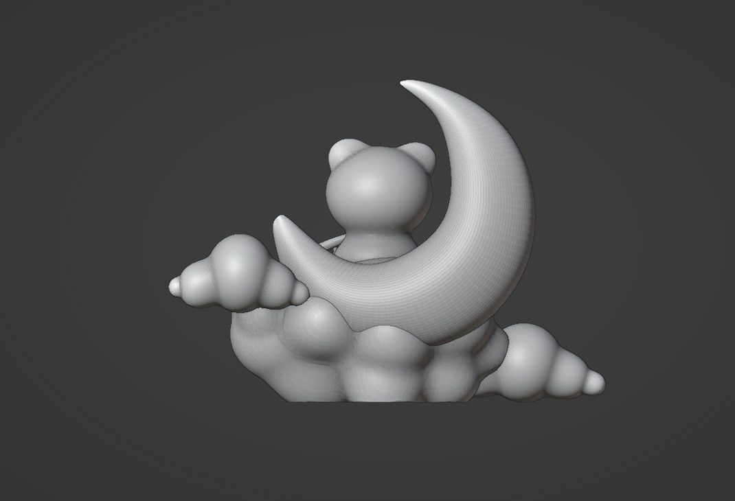 cat and clouds 3D print model_3