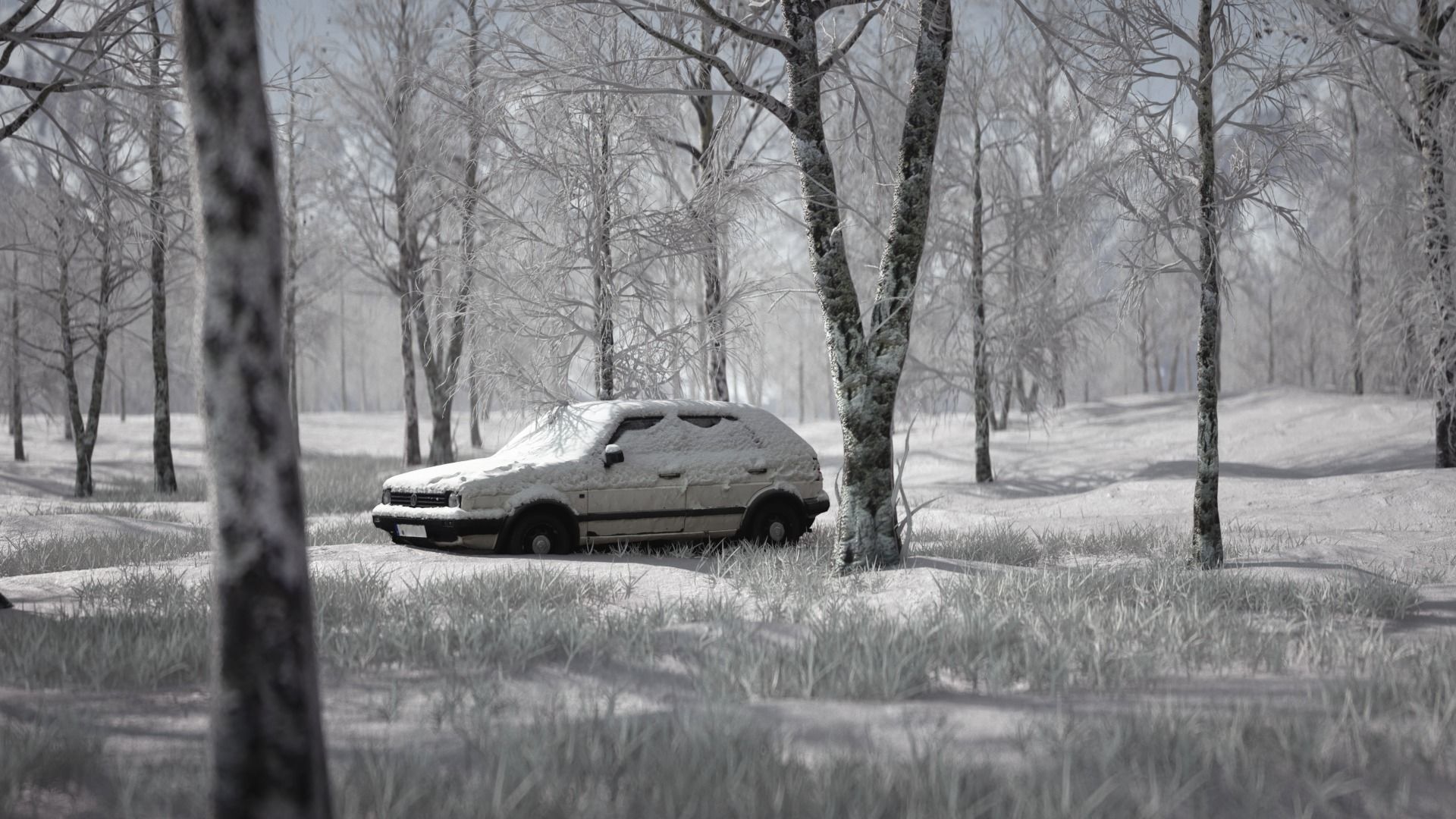 Snowfield Snow Mountain Snowscape Mountain Range Winter 3D model_1