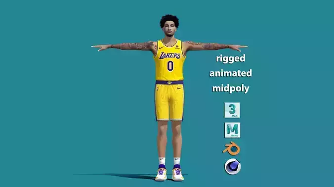 T-Pose Jalen Hood-Schifino Los Angeles Lakers NBA 3D model