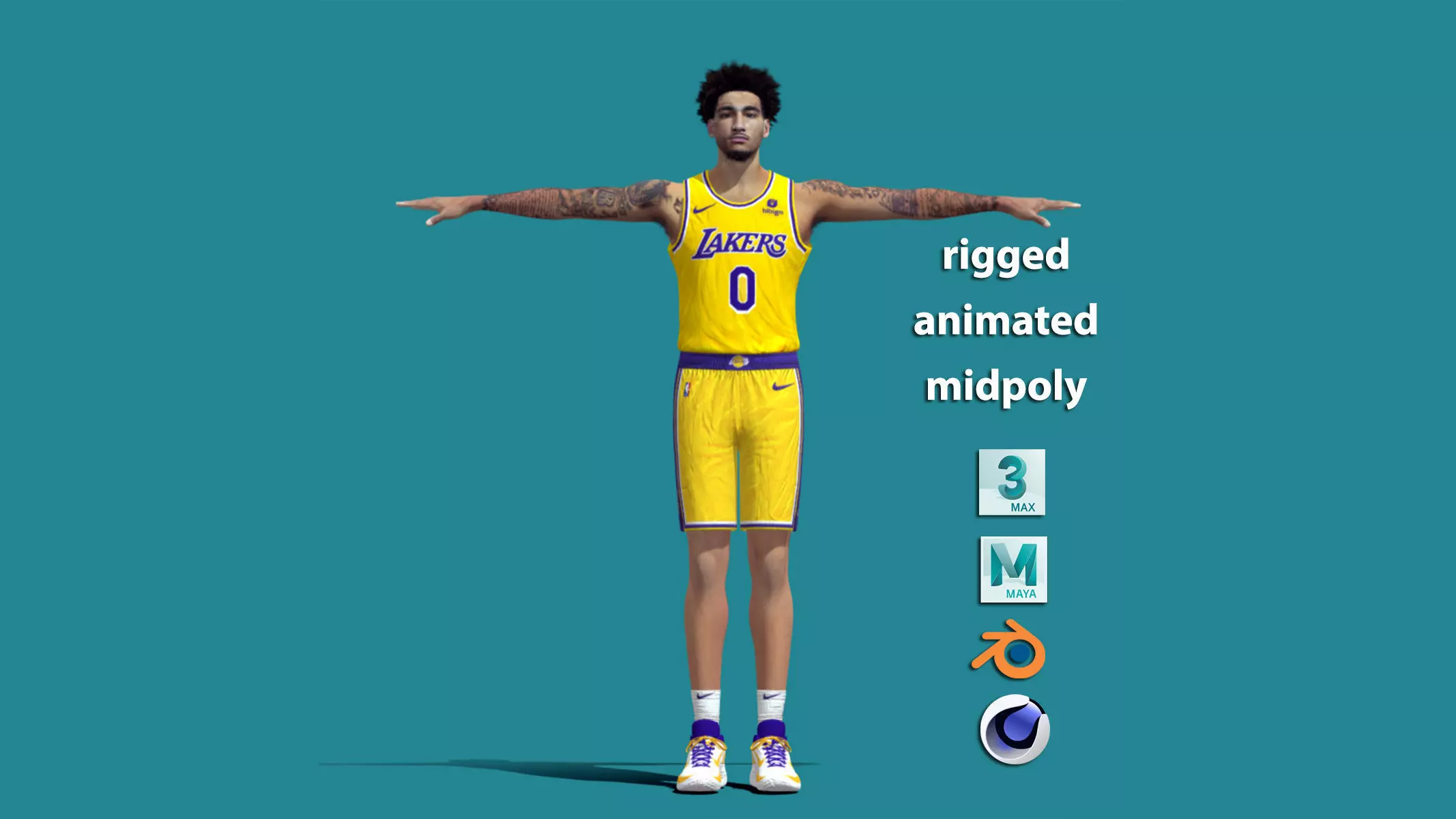 T-Pose Jalen Hood-Schifino Los Angeles Lakers NBA 3D model