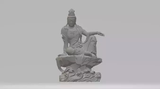 Guanyin Bodhisattva Buddha Statue  3D print model