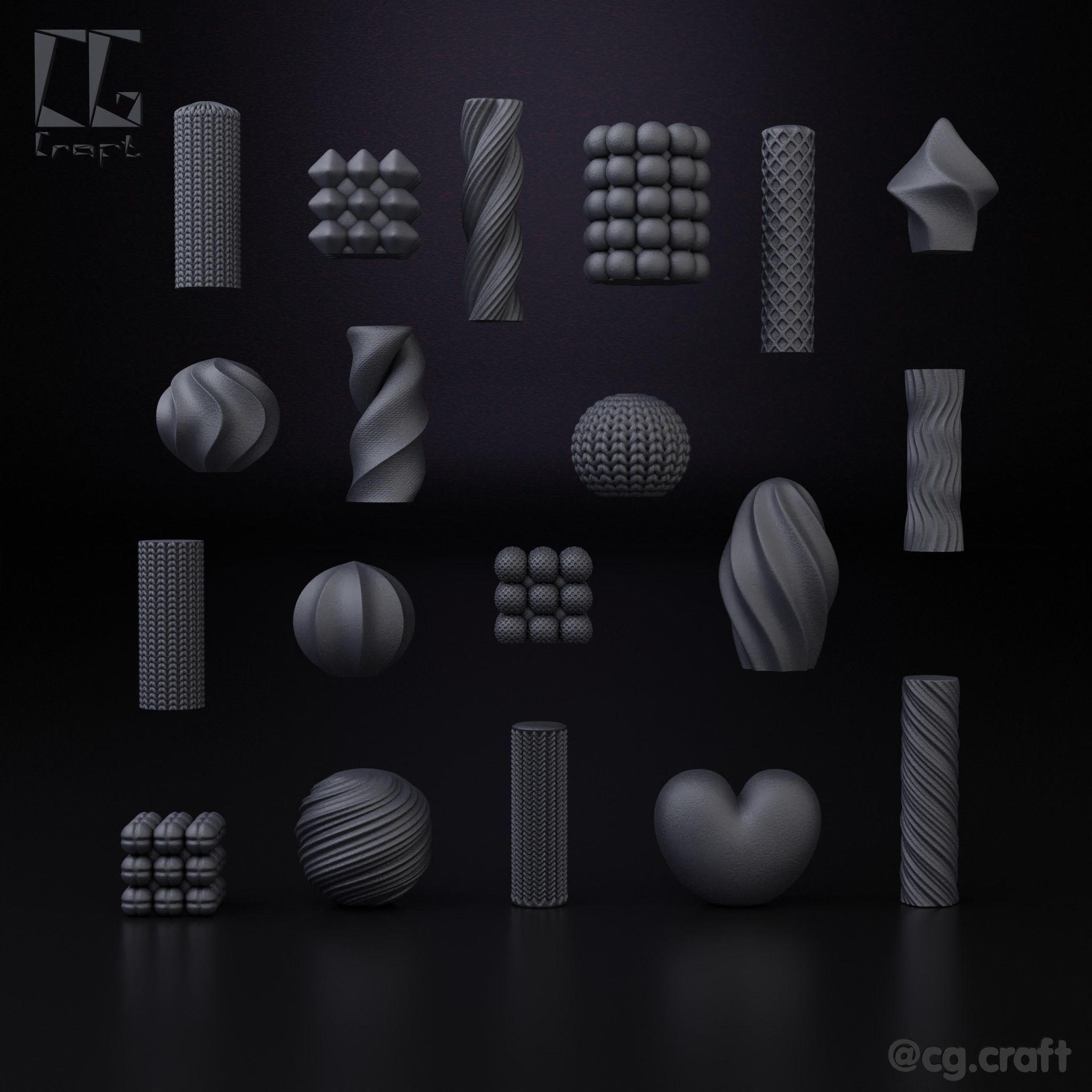 Candles design kit x40 3D print model_1