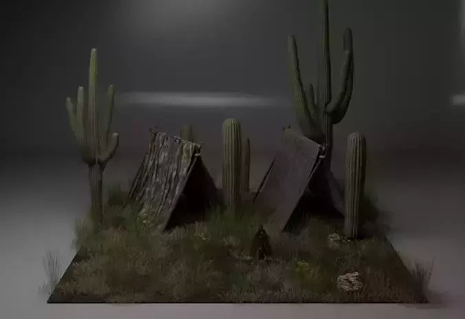 Tent With 2 Materials Game Ready