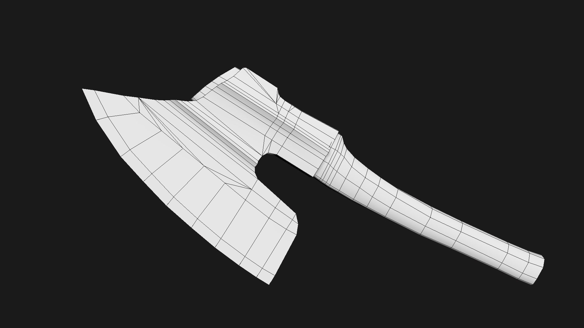 Goosewing Hewing Axe Low-poly 3D model_5