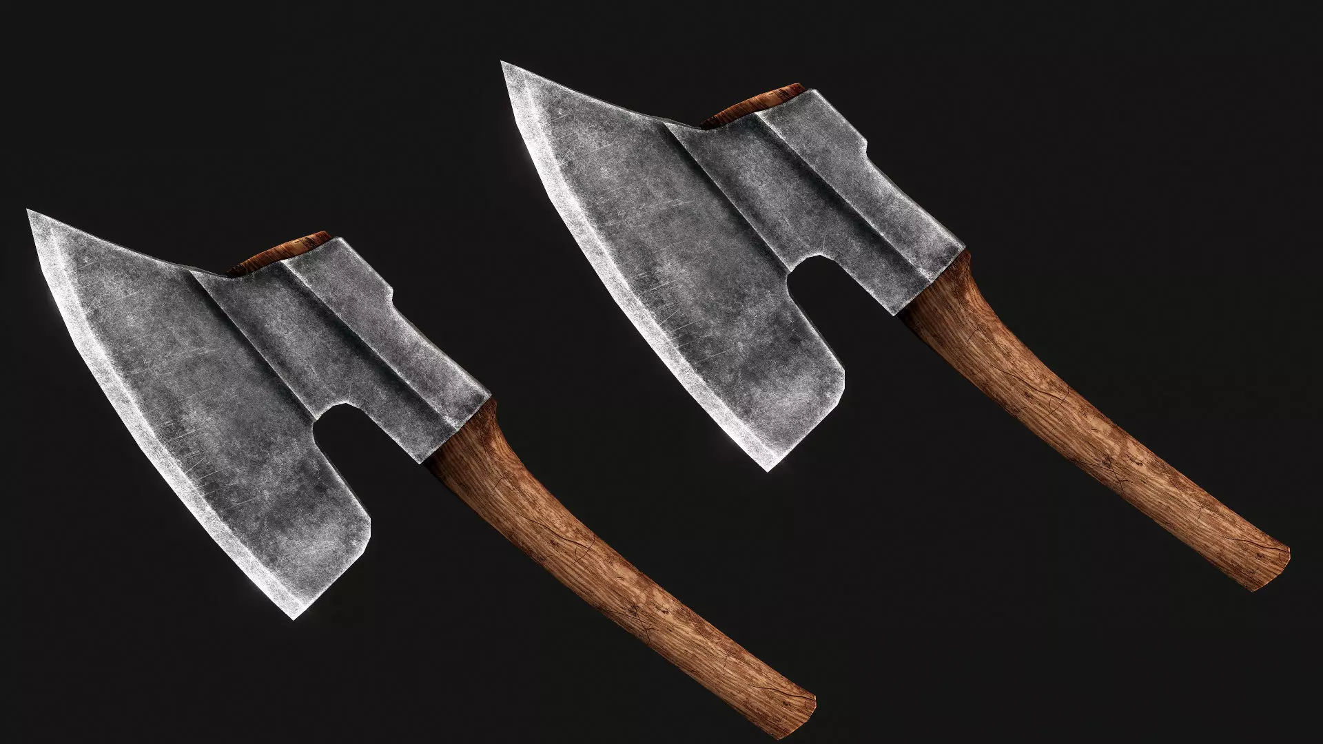Goosewing Hewing Axe Low-poly 3D model_0