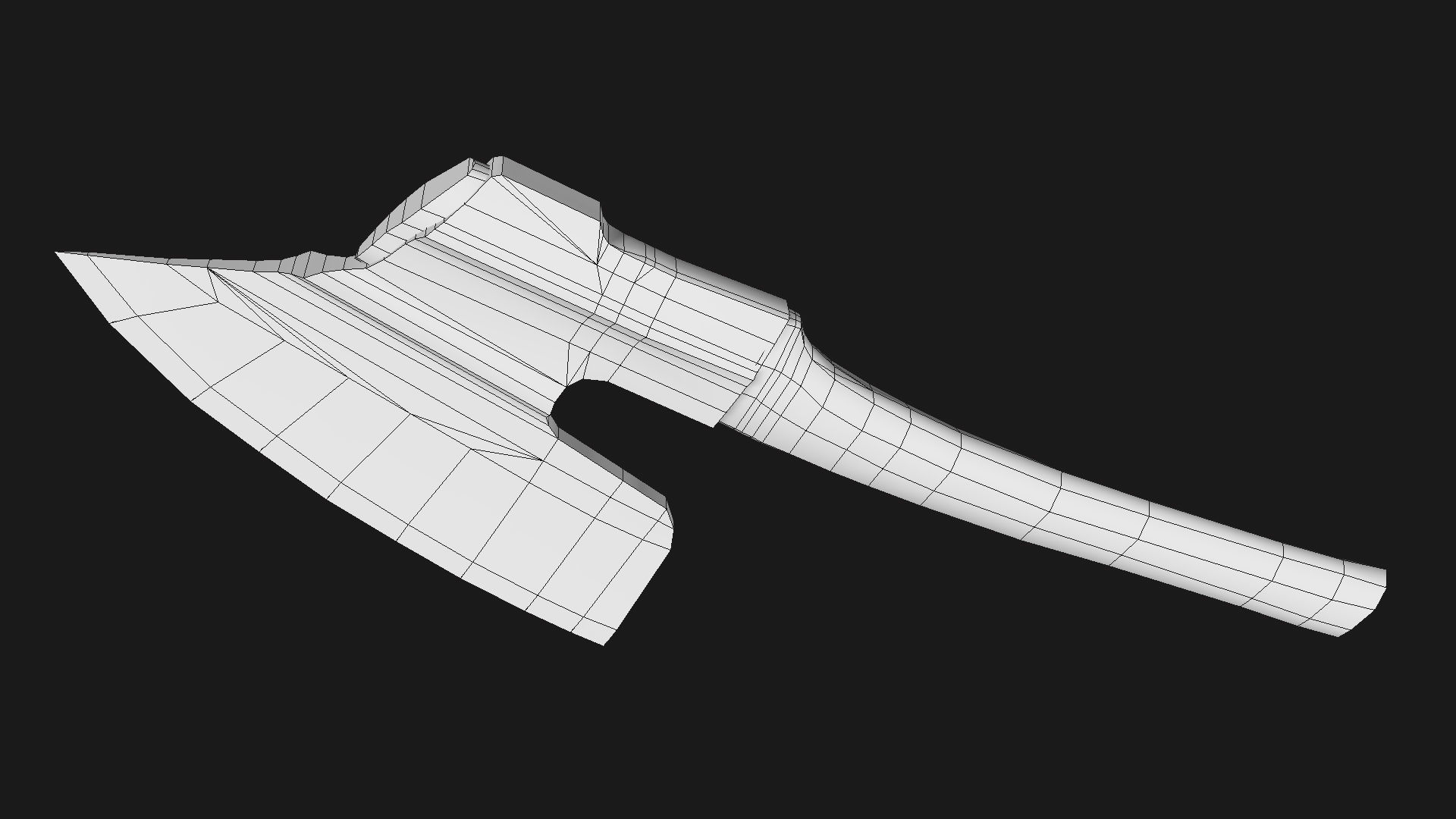 Goosewing Hewing Axe Low-poly 3D model_4