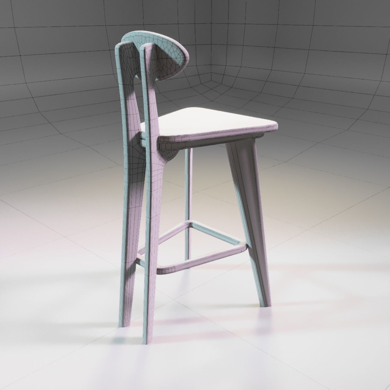 Lowney half-bar stool 3D model_7