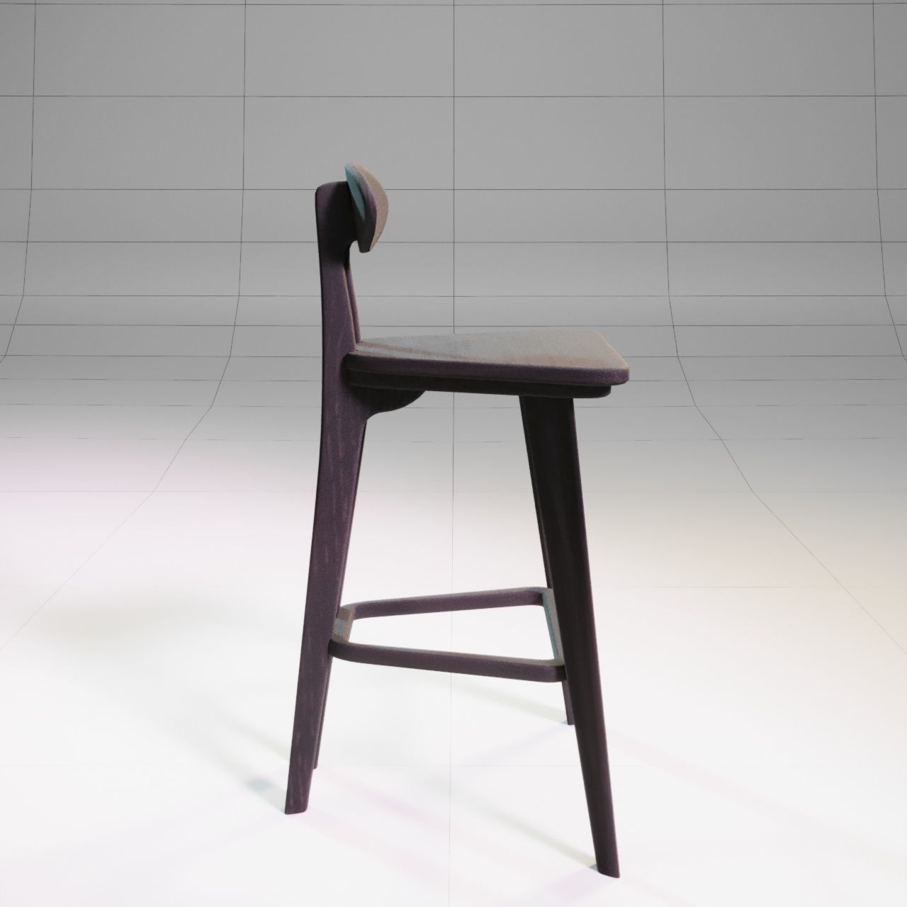 Lowney half-bar stool 3D model_1