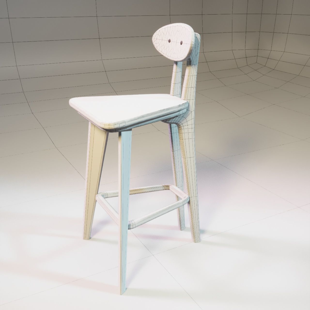 Lowney half-bar stool 3D model_9