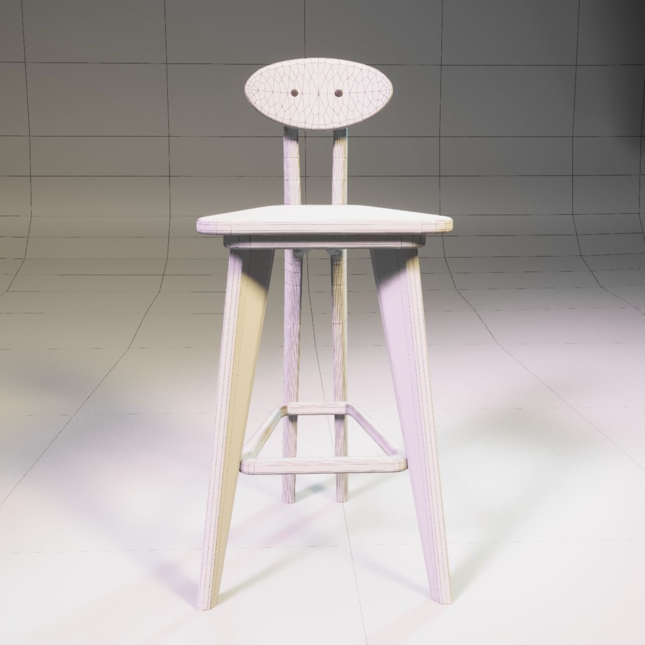 Lowney half-bar stool 3D model_4