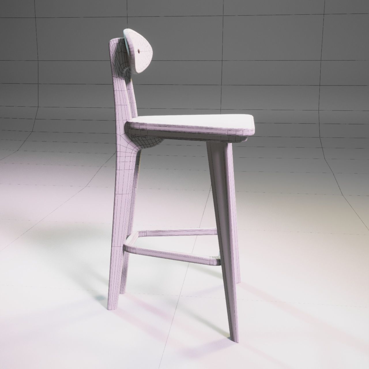 Lowney half-bar stool 3D model_6