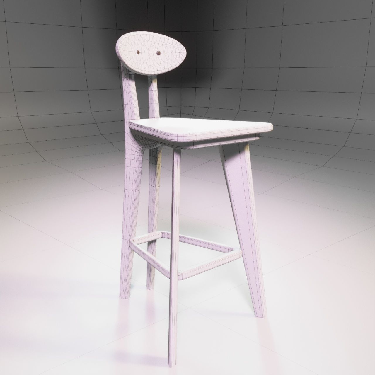 Lowney half-bar stool 3D model_5