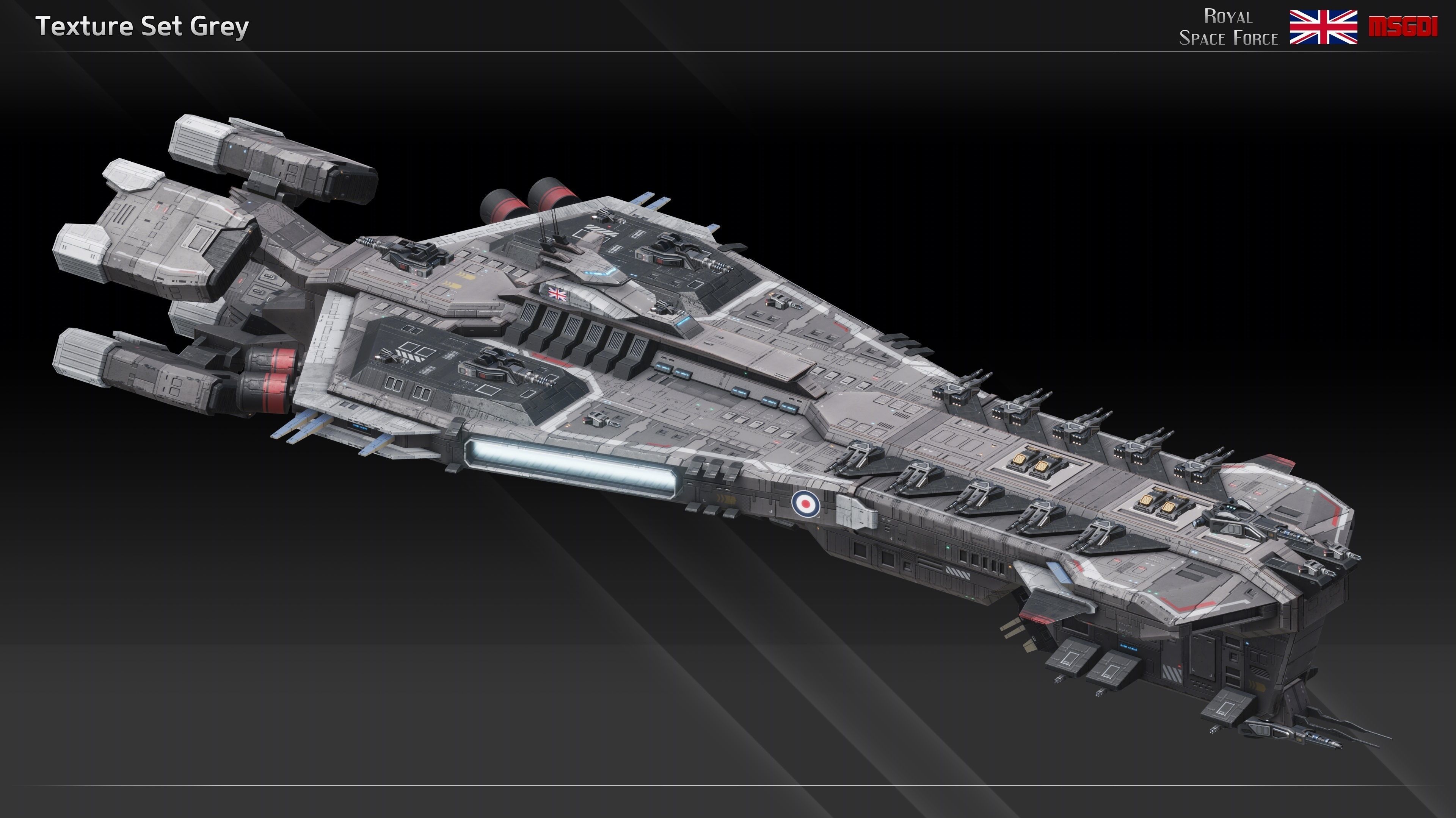 RSF Spaceship Hood Class Battlecruiser Low-poly 3D model_11