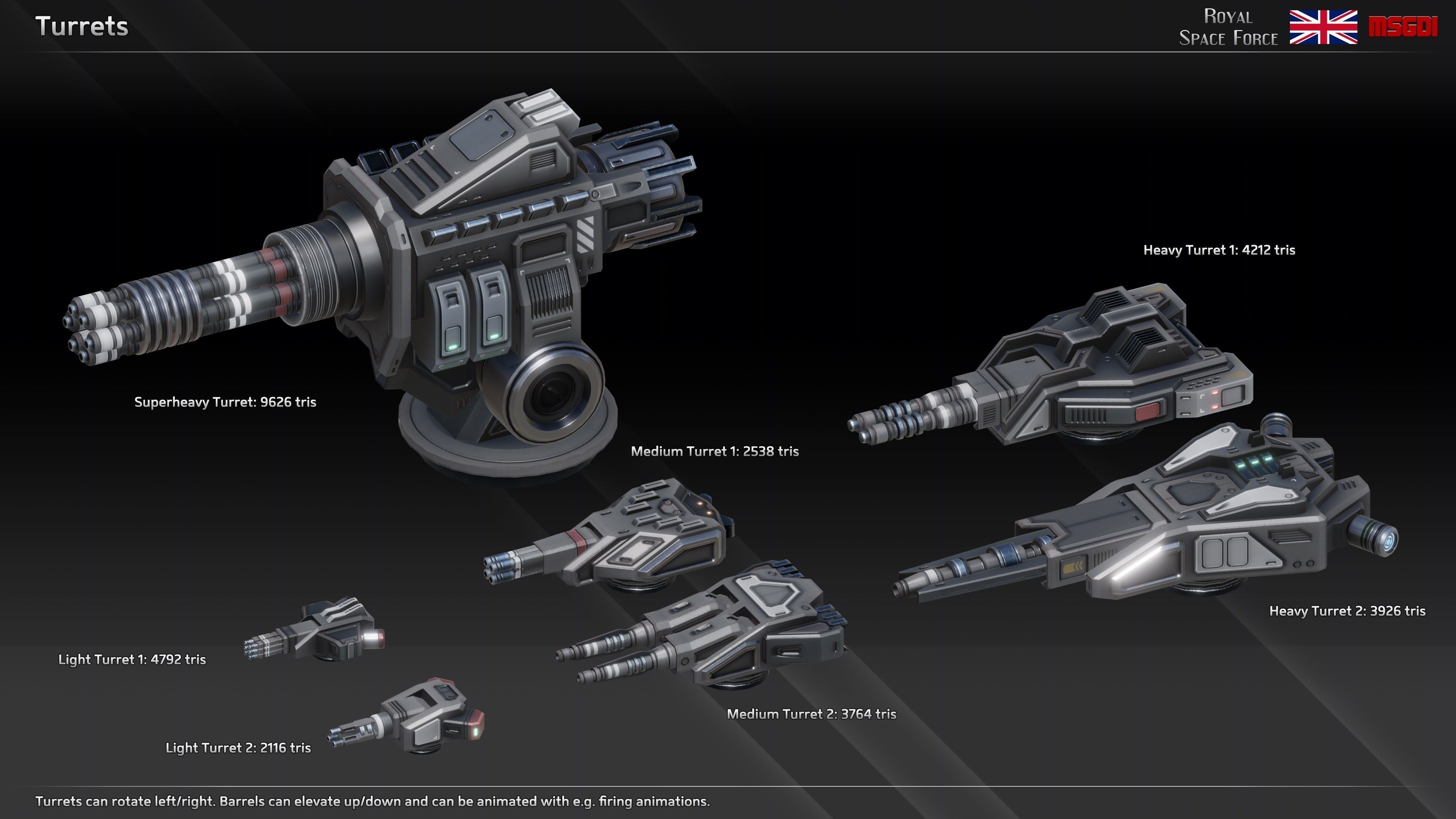 RSF Spaceship Hood Class Battlecruiser Low-poly 3D model_1