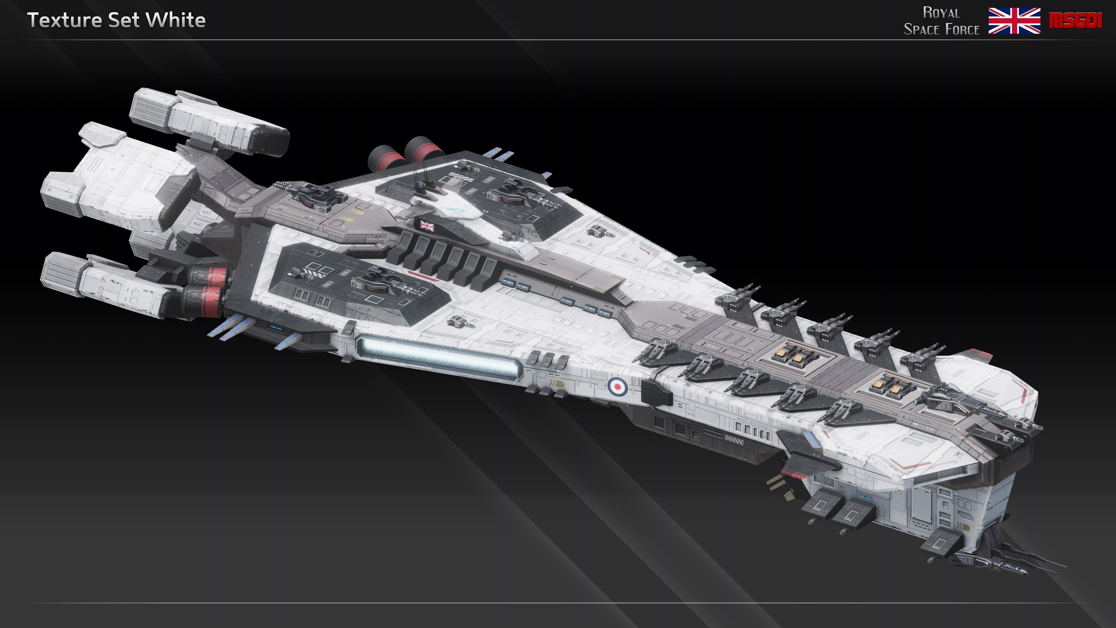 RSF Spaceship Hood Class Battlecruiser Low-poly 3D model_13