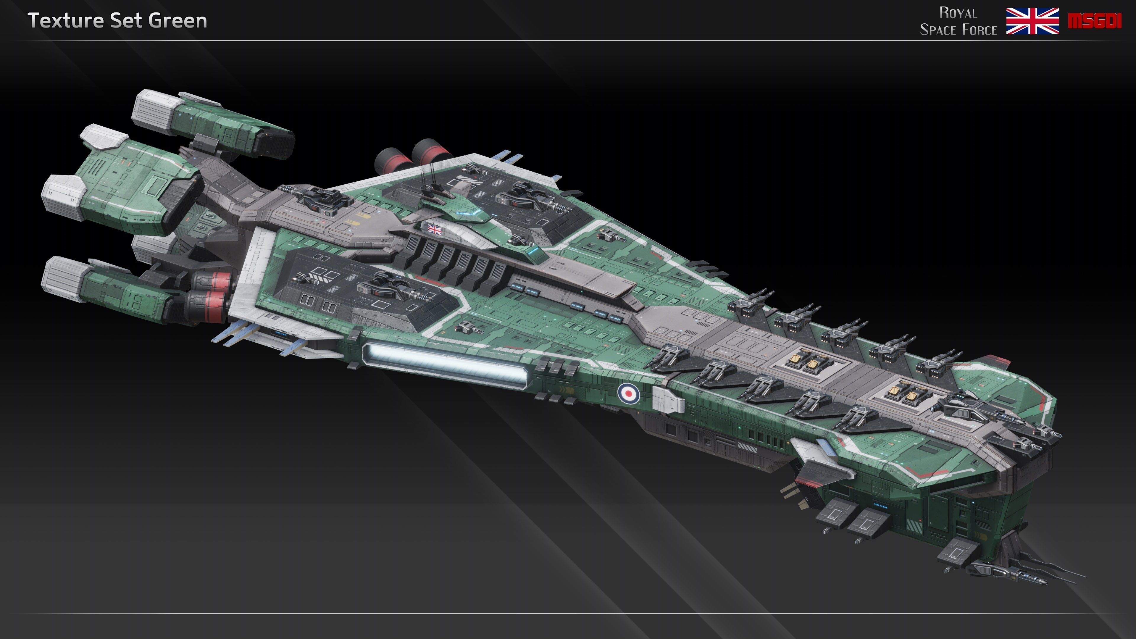 RSF Spaceship Hood Class Battlecruiser Low-poly 3D model_10