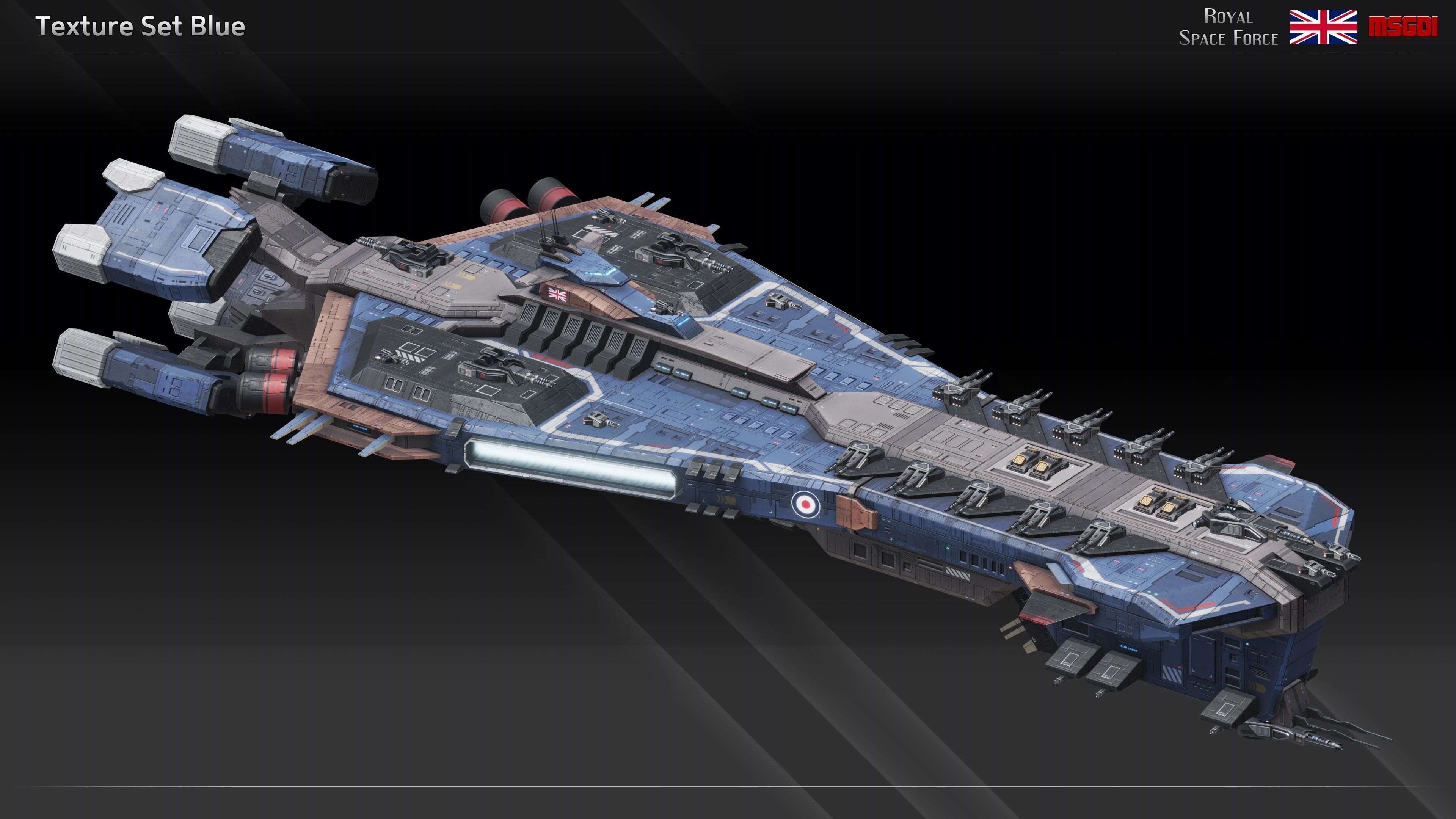RSF Spaceship Hood Class Battlecruiser Low-poly 3D model_9