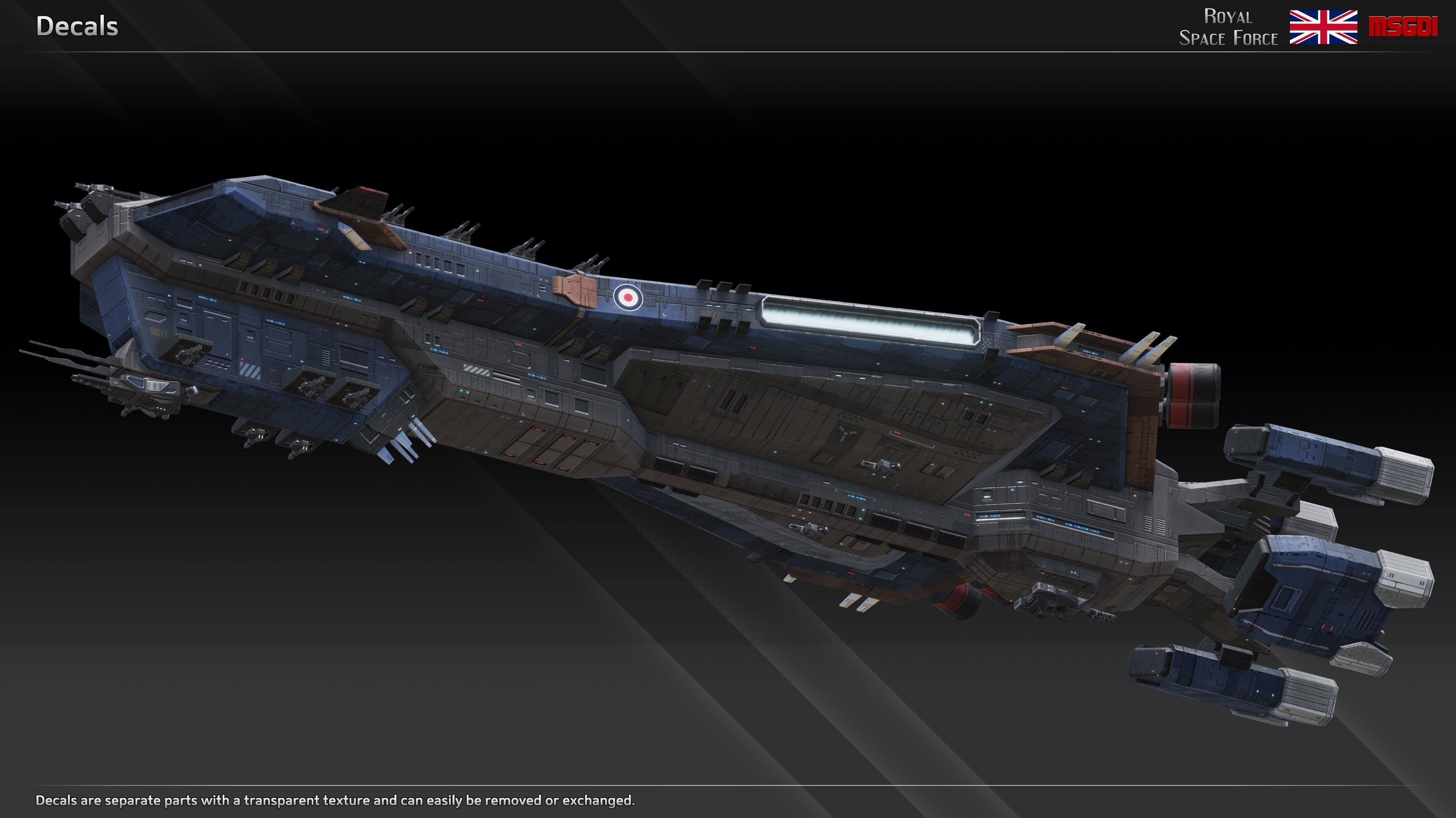 RSF Spaceship Hood Class Battlecruiser Low-poly 3D model_7