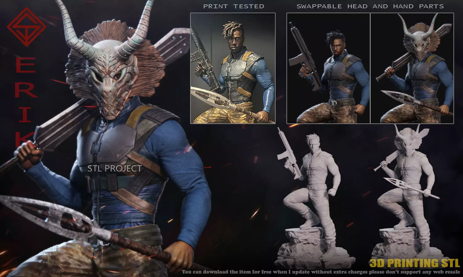 Killmonger 3D print model_0