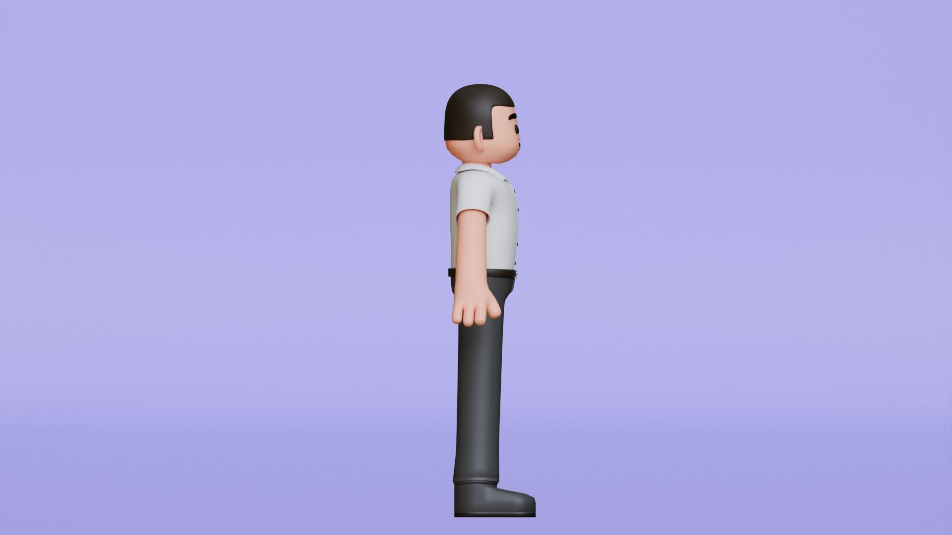 Minimal Simple Man 2 Cartoon Character Low-poly 3D model_9