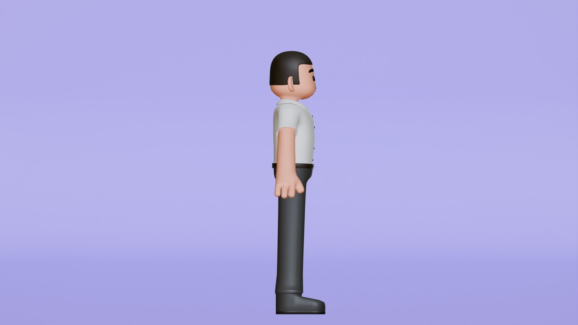 Minimal Simple Man 2 Cartoon Character Low-poly 3D model_13