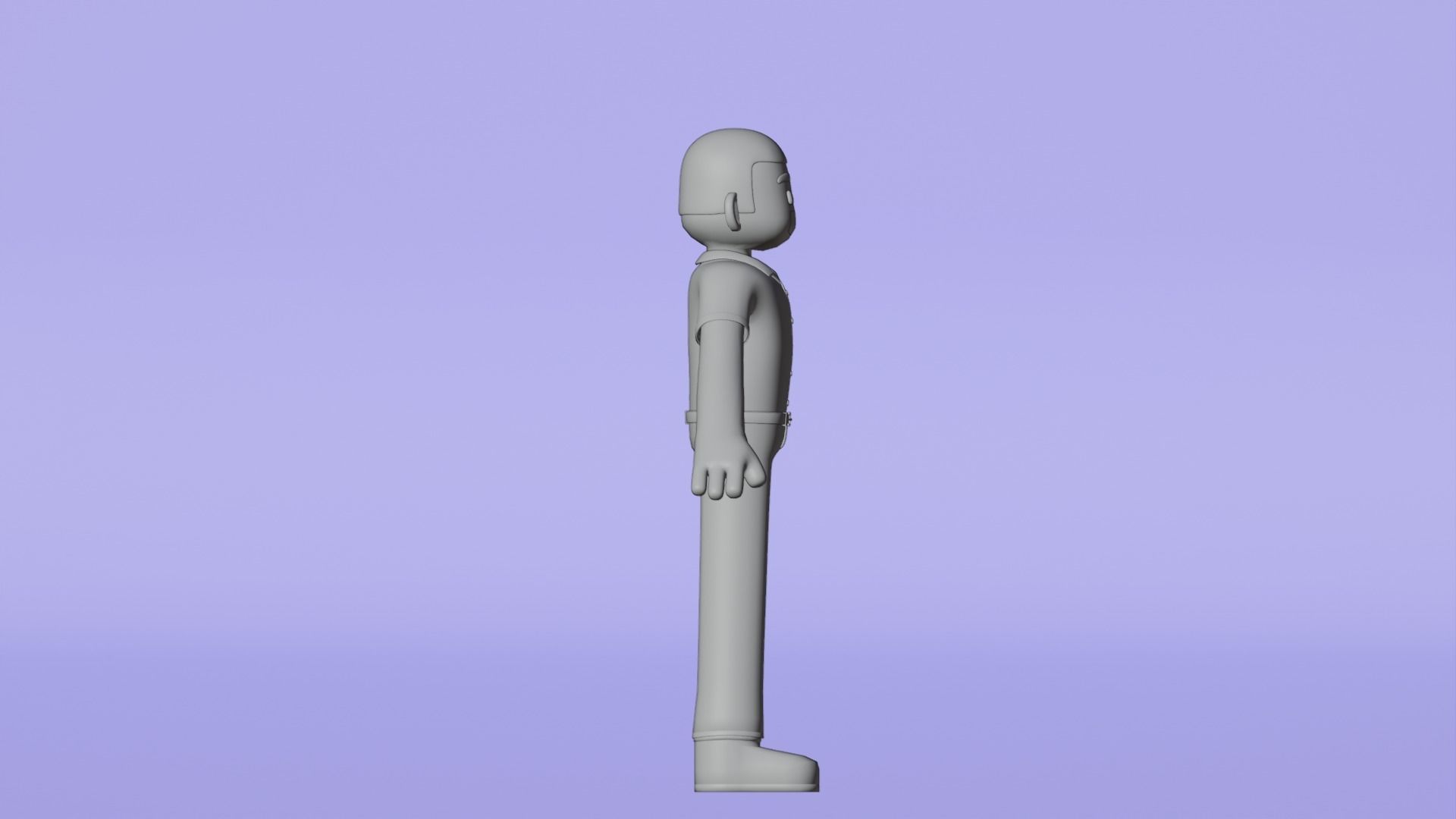 Minimal Simple Man 2 Cartoon Character Low-poly 3D model_17