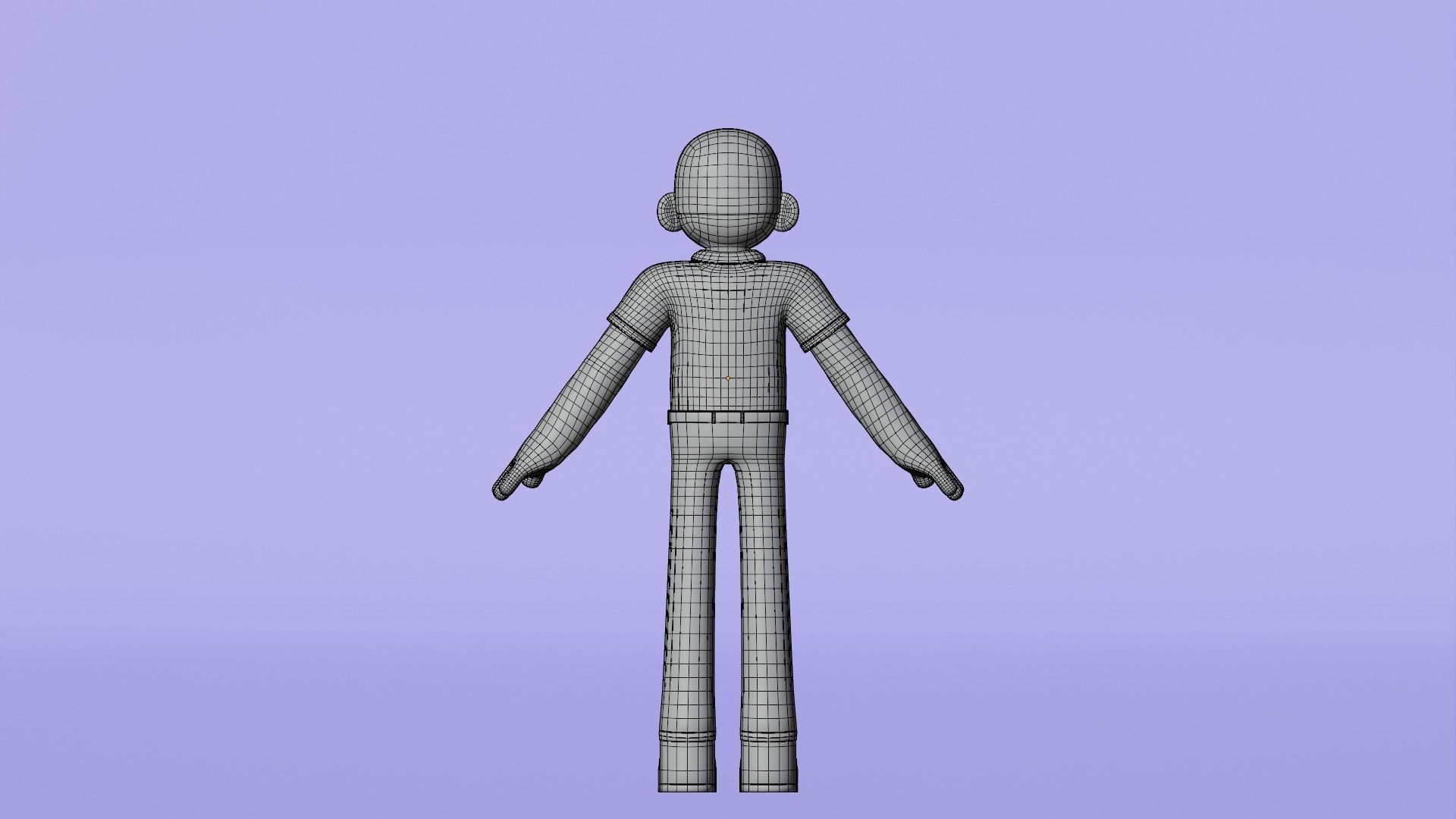 Minimal Simple Man 2 Cartoon Character Low-poly 3D model_22