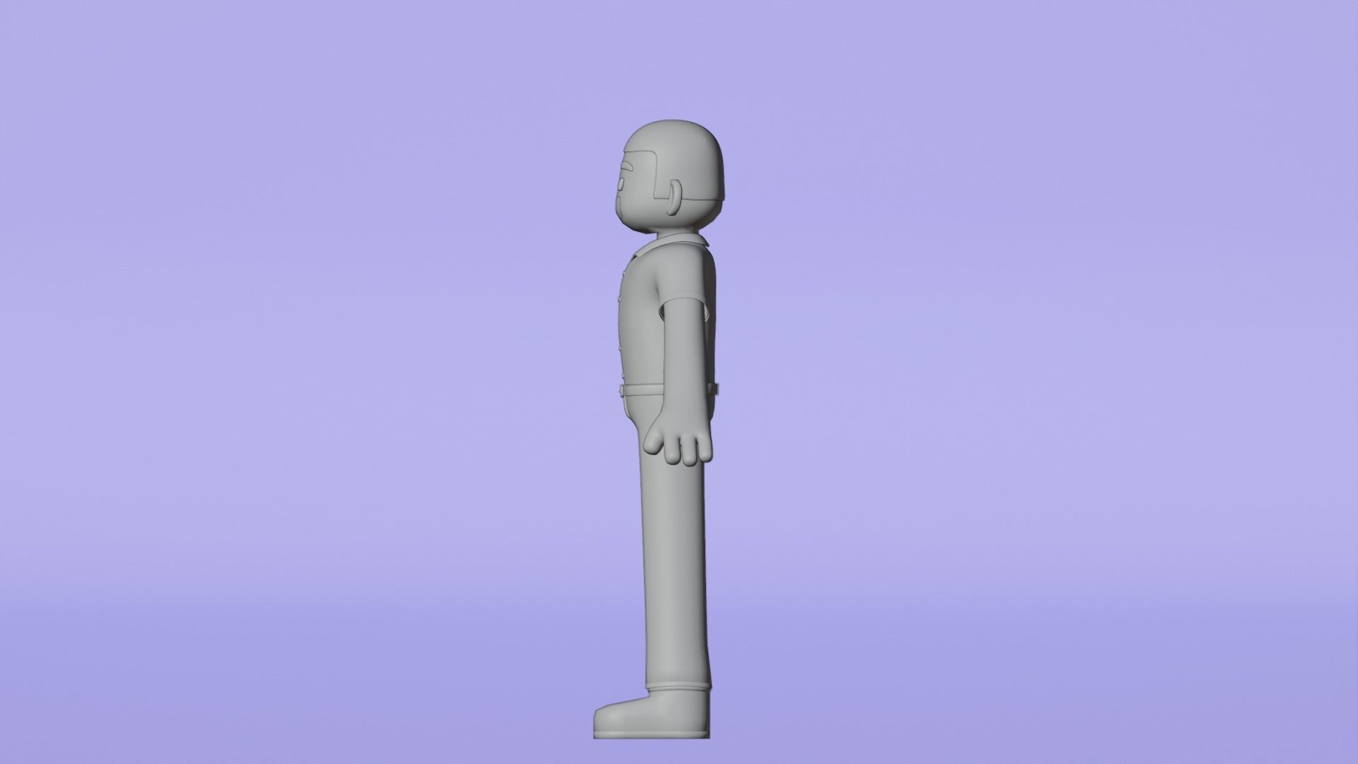 Minimal Simple Man 2 Cartoon Character Low-poly 3D model_19