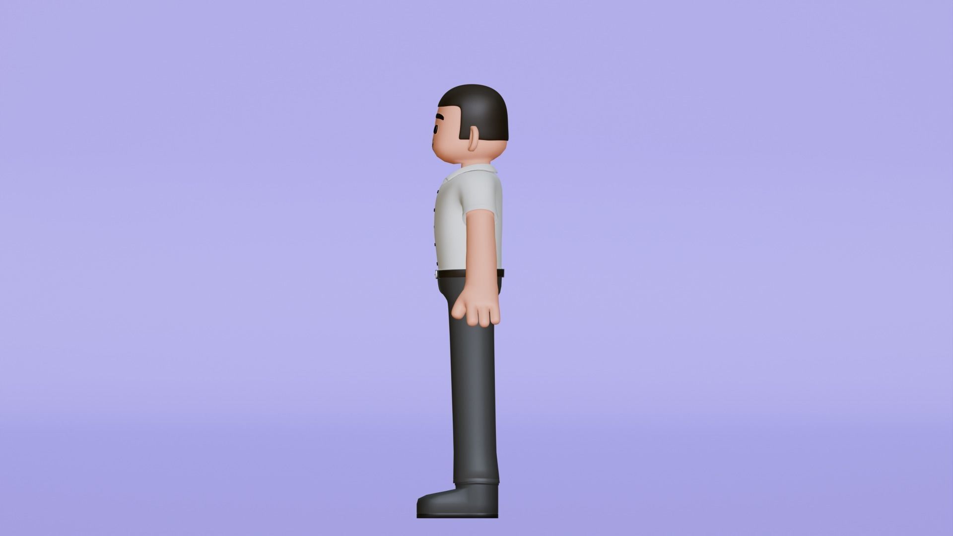 Minimal Simple Man 2 Cartoon Character Low-poly 3D model_15