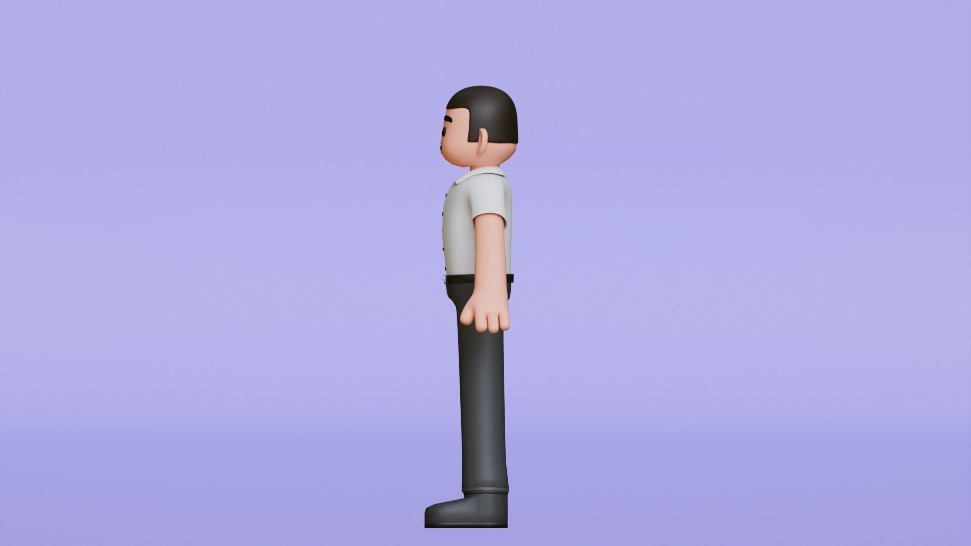 Minimal Simple Man 2 Cartoon Character Low-poly 3D model_11