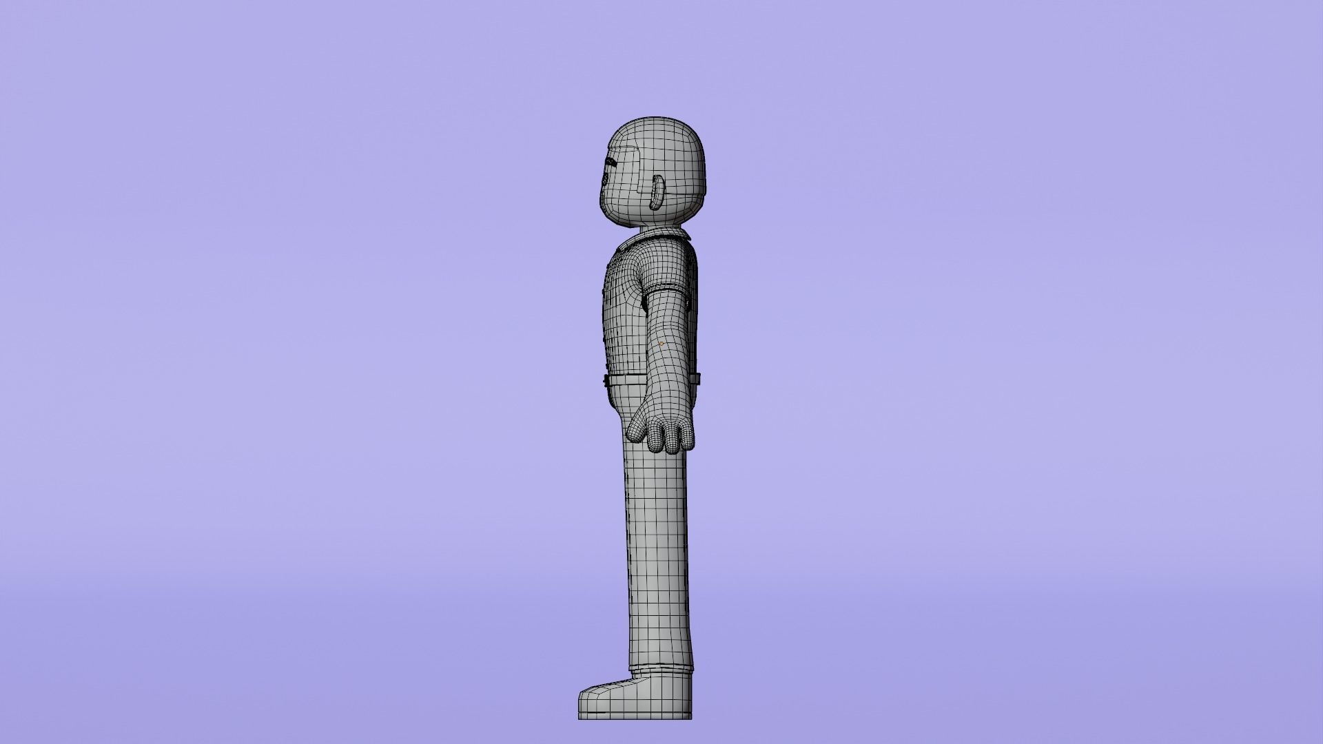 Minimal Simple Man 2 Cartoon Character Low-poly 3D model_23