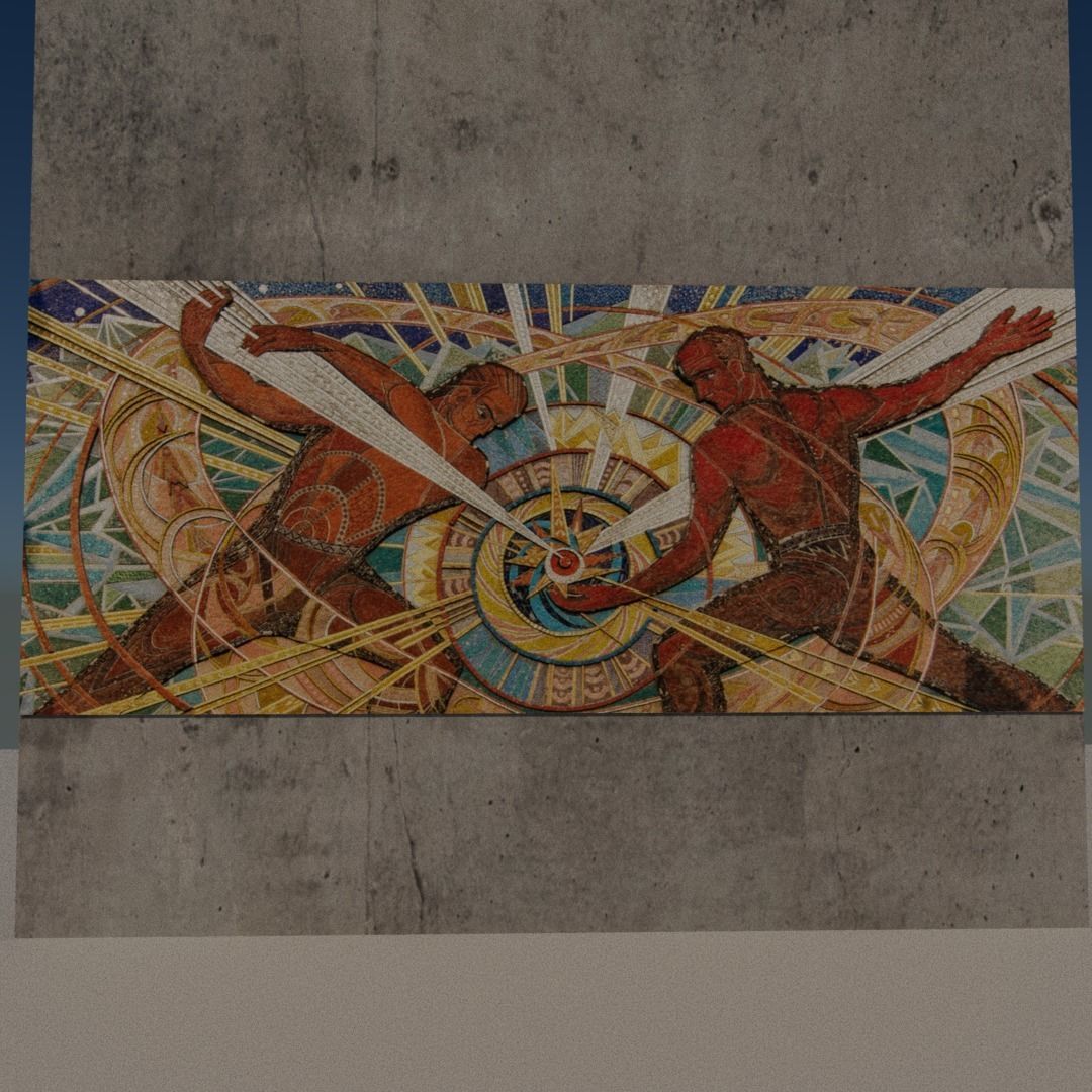 Chernobyl wall Low-poly 3D model_1