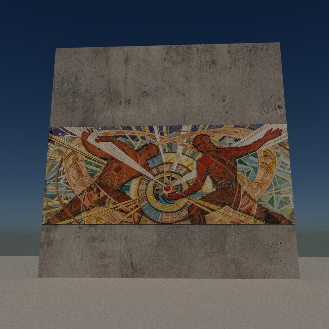 Chernobyl wall Low-poly 3D model_2