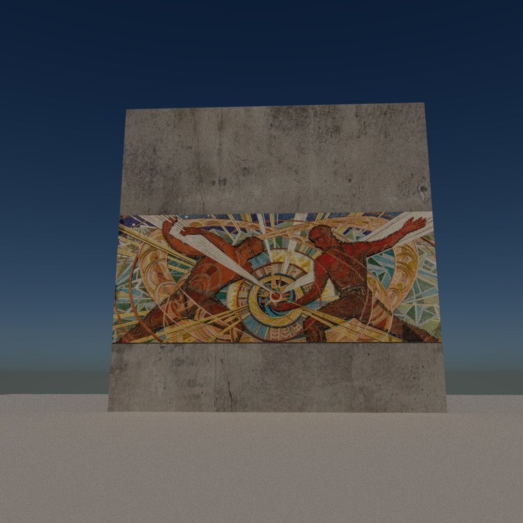 Chernobyl wall Low-poly 3D model_8