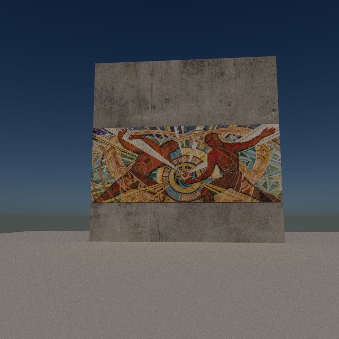 Chernobyl wall Low-poly 3D model_5