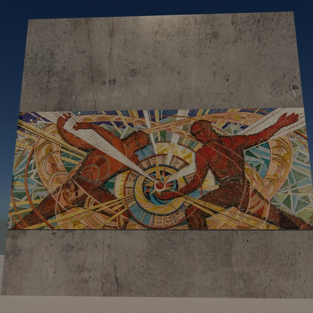 Chernobyl wall Low-poly 3D model_9