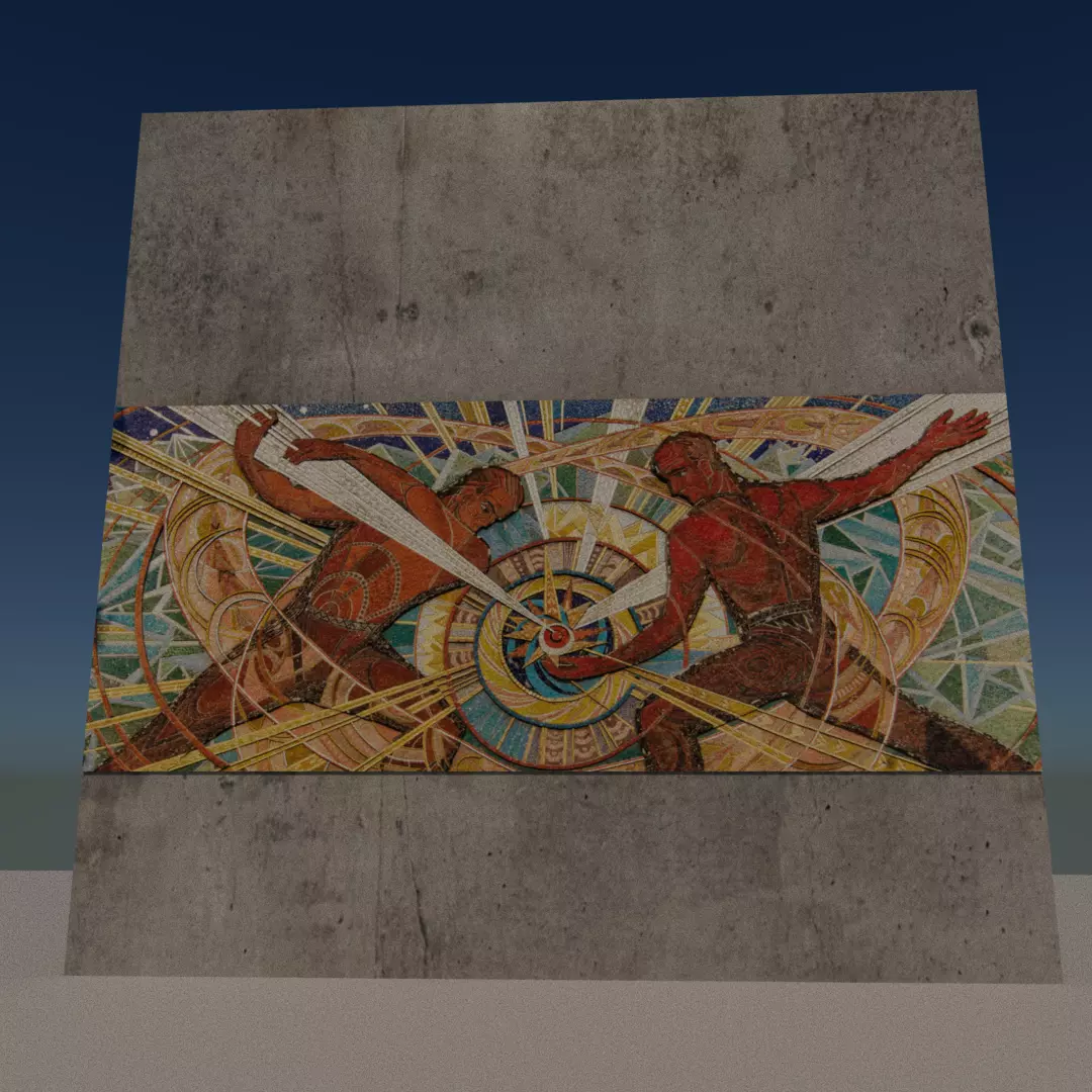 Chernobyl wall Low-poly 3D model_0