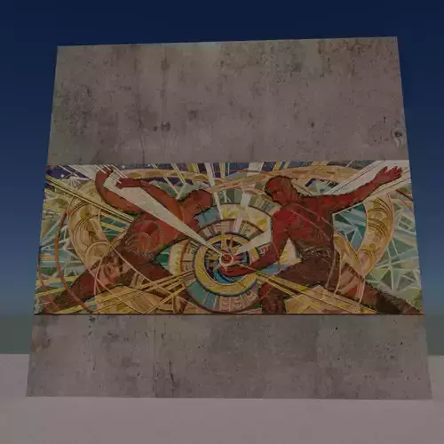 Chernobyl wall Low-poly 3D model