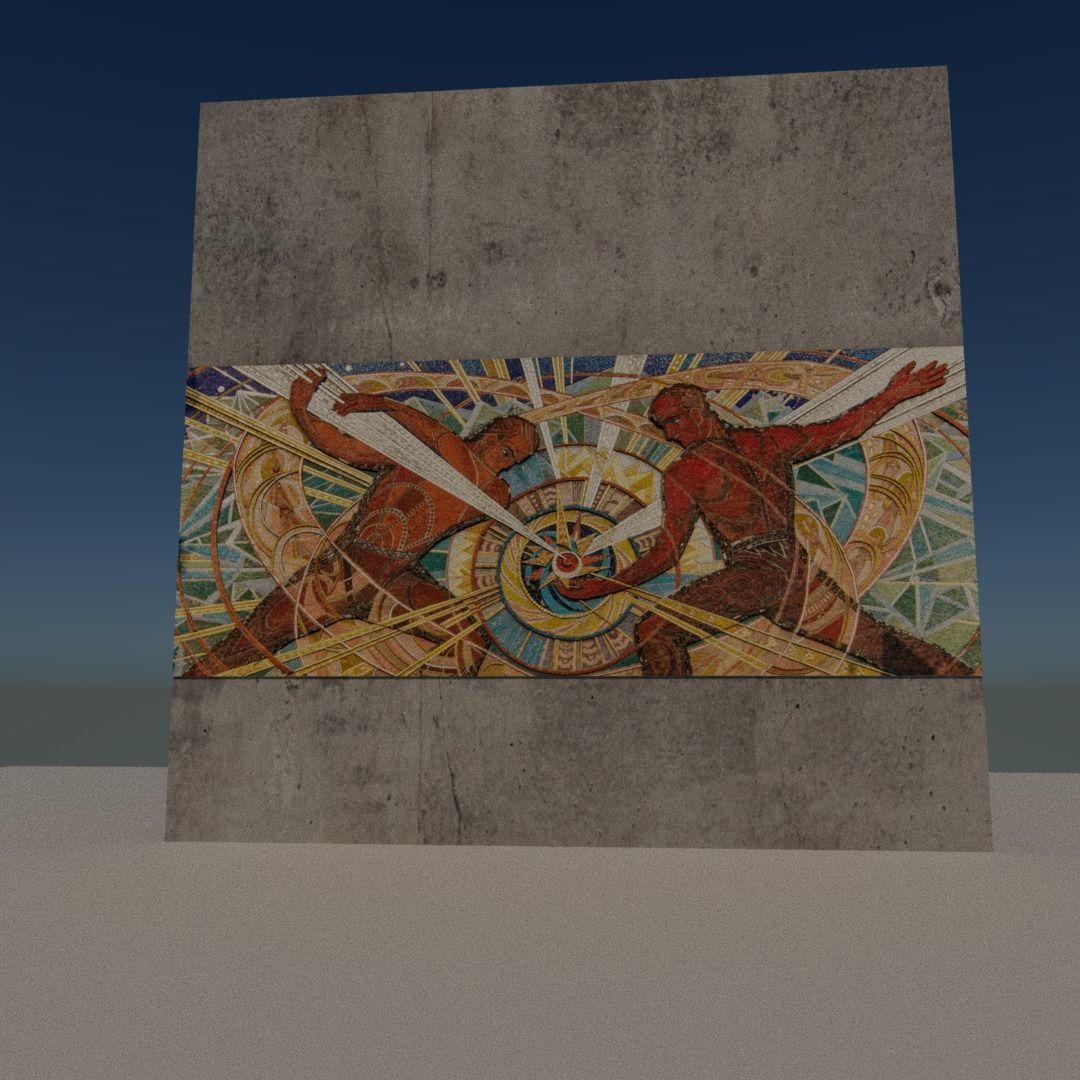 Chernobyl wall Low-poly 3D model_6